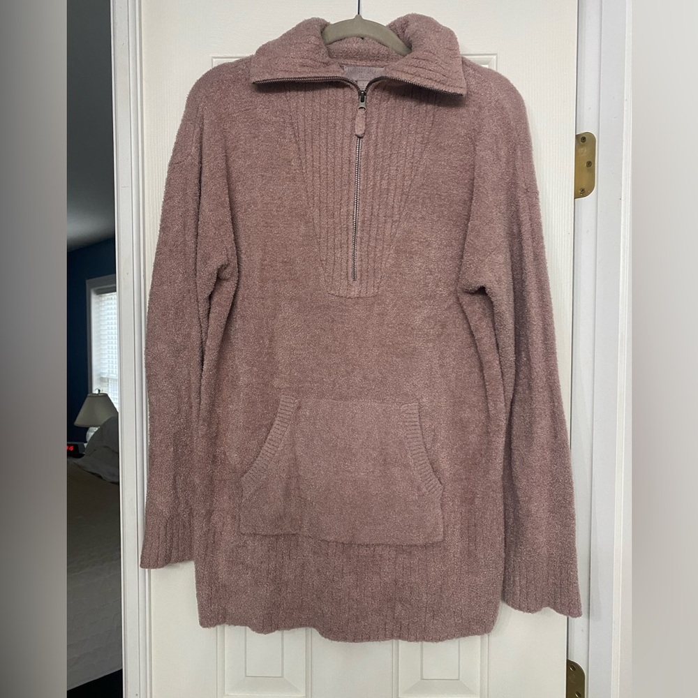 Barefoot Dreams Mauve Half-Zip Sweater